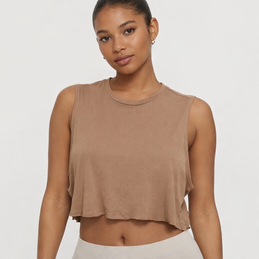 SKIMS Soft Lounge Cropped Muscle Tank in Taupe Women’s‎ Size XL